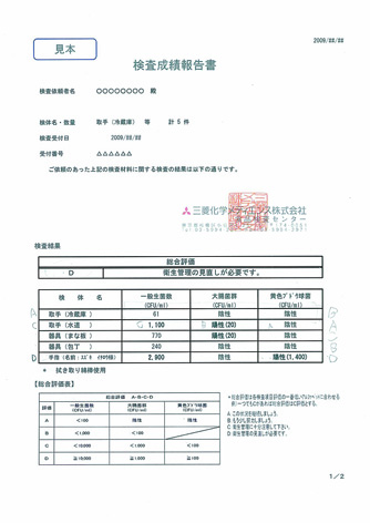 検査成績報告書